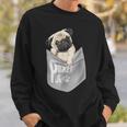 Love Pugs かっこいいポケットパグ ペット 犬 グラフィックデザイン スウェットシャツ 彼への贈り物
