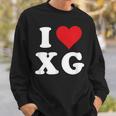 I Love Xg Initials I Heart XG First Last Name X G スウェットシャツ 彼への贈り物