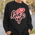 Love You Heart バレンタインデー 好きな人 パートナー 愛 スウェットシャツ 彼への贈り物