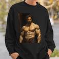 Muscle Man Bodybuilder Gay Daddy Classic Oil Paintingtyle スウェットシャツ 彼への贈り物