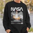 Nasa スペースシャトル打ち上げカラーの黒と白のワームロゴ スウェットシャツ 彼への贈り物