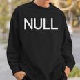 Null Computer サイエンスコード エラー ユーモア エンジニア スウェットシャツ 彼への贈り物