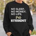 PhD Noleep No Money No Life Phdtudent スウェットシャツ 彼への贈り物