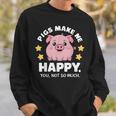 Pigs Make You Happymile かわいい 子豚 恋人 おもしろ豚 スウェットシャツ 彼への贈り物