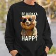 Be Quokka Happy クオッカ・ビー・クオッカ・ハッピー＆クオッカとスマイル スウェットシャツ 彼への贈り物