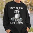 Raccoon Gym Weight Training Eat Trash Lift Heavy Sweatshirt Gifts for Him