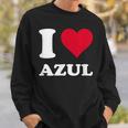 Red Heart I Love Azul スウェットシャツ 彼への贈り物