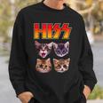 Hiss Cat Cat Lover Kittens Rock Music Cat Hiss スウェットシャツ 彼への贈り物