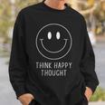 Think Happy Thoughtmile Face モチベーションを高める引用句 スマイル スウェットシャツ 彼への贈り物