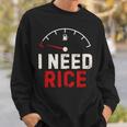 Vintage I Need Rice Lover レトロ 米 食べ物 好き スウェットシャツ 彼への贈り物
