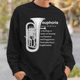 「Euphoria」吹奏楽のためのユーフォニアムユーモア 面白いユーフォニアム スウェットシャツ 彼への贈り物