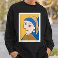 【ピカソ風】真珠の耳飾りの少女／フェルメール（パロディ）【世界の名画】面白い 美術館アート スウェットシャツ 彼への贈り物
