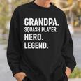 おじいちゃんスカッシュプレイヤーヒーローレジェンド-おじいちゃんスカッシュ スウェットシャツ 彼への贈り物
