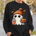 かわいいおばけを飲むかぼちゃスパイス ゴーストハロウィンコスチューム スウェットシャツ 彼への贈り物