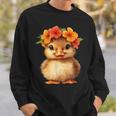 かわいいアヒルの子と花冠 スウェットシャツ 彼への贈り物