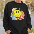 かわいいスマイルフェイス 花 ハッピーフェイス 花 ハート キッズ ガールズ スウェットシャツ 彼への贈り物