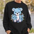 かわいいテディベアと花と一緒に I テディベア スウェットシャツ 彼への贈り物