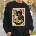かわいい猫とラーメン麺 日本のアニメ漫画 スウェットシャツ 彼への贈り物