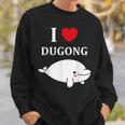 かわいい面白いシンプルなジュゴンの魚を引用します。 I Love Dugong スウェットシャツ 彼への贈り物