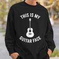 これは私のギターフェイスです ミュージシャン ギタリスト アコースティックギター スウェットシャツ 彼への贈り物