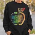 りんご フルーツ ドローイング アート カラフル モチーフ アップル スウェットシャツ 彼への贈り物