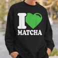 アイラブ抹茶キュートファニー抹茶ハート付き抹茶 スウェットシャツ 彼への贈り物