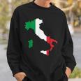 アウトライン イタリア 赤 白 緑 ストライプ 地図 スウェットシャツ 彼への贈り物