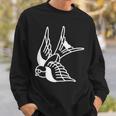 アメリカントラディショナル ツバメ 鳥 アウトライン タトゥー スウェットシャツ 彼への贈り物
