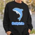 イルカ Dolphin ドルフィン【どうぶつフレンズ】水族館 海の生き物 ゆるくて かわいい 動物 イラスト スウェットシャツ 彼への贈り物