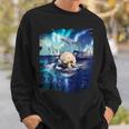 イルカと北のシロクマ、ライトとイルカ スウェットシャツ 彼への贈り物
