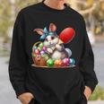 イースターバニー卓球ウサギイースターエッグ卓球 スウェットシャツ 彼への贈り物