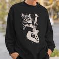 エレキギターを弾く猫 面白い猫ロッカー ロックショーで スウェットシャツ 彼への贈り物