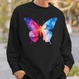 カラフルなシルエット抽象的な水彩蝶 スウェットシャツ 彼への贈り物
