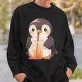 カワイイ ペンギンドリンク バブルティー ペンギンボバ スウェットシャツ 彼への贈り物