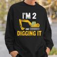 キッズ I'm 2 And Digging It 男の子向けのかわいいショベルデザイン スウェットシャツ 彼への贈り物