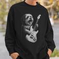 ギターを弾くハバニーズ犬 ロックミュージック 犬好き スウェットシャツ 彼への贈り物