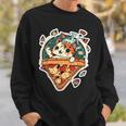 クレイジー ペパロニ ピザ キャット カルツォーネ トラ猫 ファーストフードの子猫 スウェットシャツ 彼への贈り物
