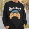 クロワッサン ボンジュール フレンチ 挨拶 フランス ベーキング 朝食 スウェットシャツ 彼への贈り物