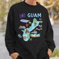 グアム、主要都市、旗、アメリカの観光名所地図 スウェットシャツ 彼への贈り物