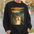 コーギー 面白いtシャツ 犬 ムンクの叫び かわいい メンズ 子供 おもしろ 服 グッズ ネタ わんこ スウェットシャツ 彼への贈り物
