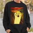 ゴールデンレトリバー 面白いtシャツ 犬 ムンクの叫び かわいい メンズ 子供 おもしろ 服 グッズ ネタ スウェットシャツ 彼への贈り物
