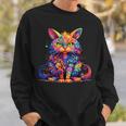 サイケデリック マンガ 猫 カラフル ファンタジー 曼荼羅スタイル スウェットシャツ 彼への贈り物