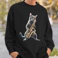 サックスを演奏する面白い猫 ジャズ サックス ミュージシャン サクソフォニスト スウェットシャツ 彼への贈り物