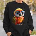 サングラスをかけたインコ コンゴウインコ オカメインコ かわいいインコ スウェットシャツ 彼への贈り物