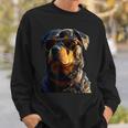 サングラスをかけたロットワイラー 愛犬自慢のロットワイラー スウェットシャツ 彼への贈り物