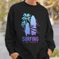 サーフィンセラピー ヴィンテージ サーフボード ヤシの木 ビーチサーファー スウェットシャツ 彼への贈り物