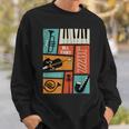 ジャズ音楽-レトロヴィンテージピアノジャズ スウェットシャツ 彼への贈り物