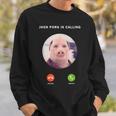 ジョン・ポークがファニー・アンサー・コール・フォンに電話をかけている スウェットシャツ 彼への贈り物