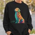 スウォッシュを持つゴールデンレトリバー、ゴールデンレトリバードッグ スウェットシャツ 彼への贈り物