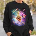 スペースレーザーアヒル食べるピザ、ギャラクシーダック。 スウェットシャツ 彼への贈り物